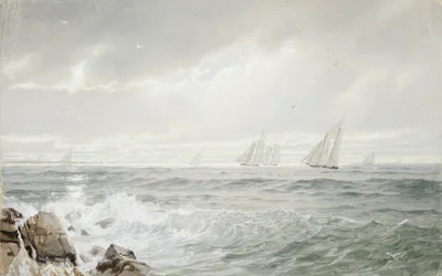 Yachts Off Newport, 1877